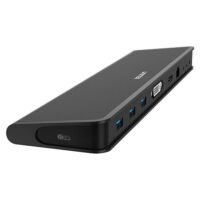 Unitek USB3.1 Universal Docking Station (3-Port USB3.0 + DVI + HDMI + RJ45 + Audio), Black Color, 5V2A Power Adapter, DVI-to-VGA Adapter, USB-A and USB-C Cables