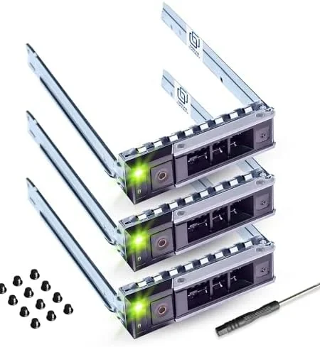 3.5″ Hard Drive Caddy Pack of 3- Compatible for Dell PowerEdge Servers – SSD SAS SATA NVMe Tray