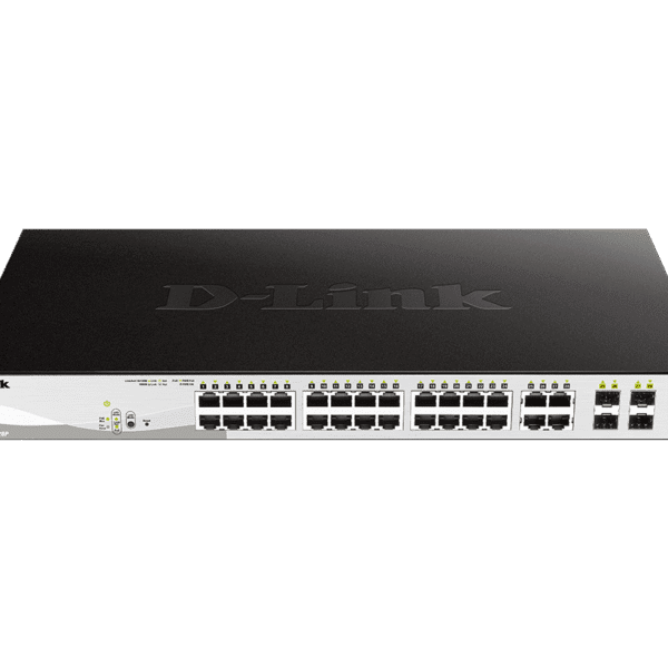 D-Link 24-Port Gigabit Web Smart PoE+ Switch | 4 SFP Slots | 193W Budget | Business Grade - Oryx Computers Qatar