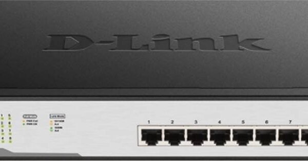 D-Link 10-Port Long Range PoE+ Smart Switch | DGS-F1100-10PS-E/B | 250m Range | 8 PoE Ports | 96W Budget - Oryx Computers Qatar